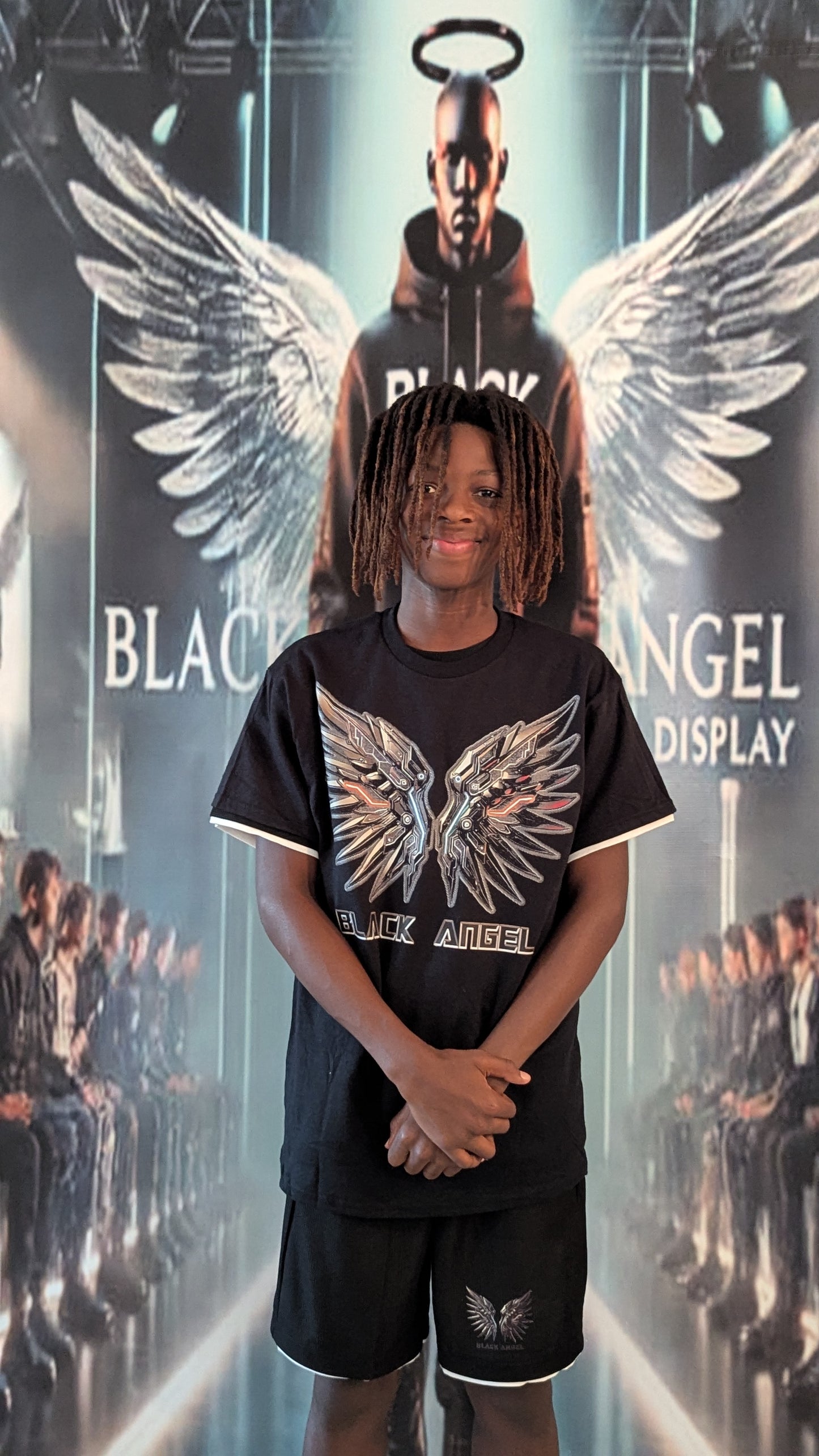 BLACK ANGEL TEEN LOGO SHORT SET
