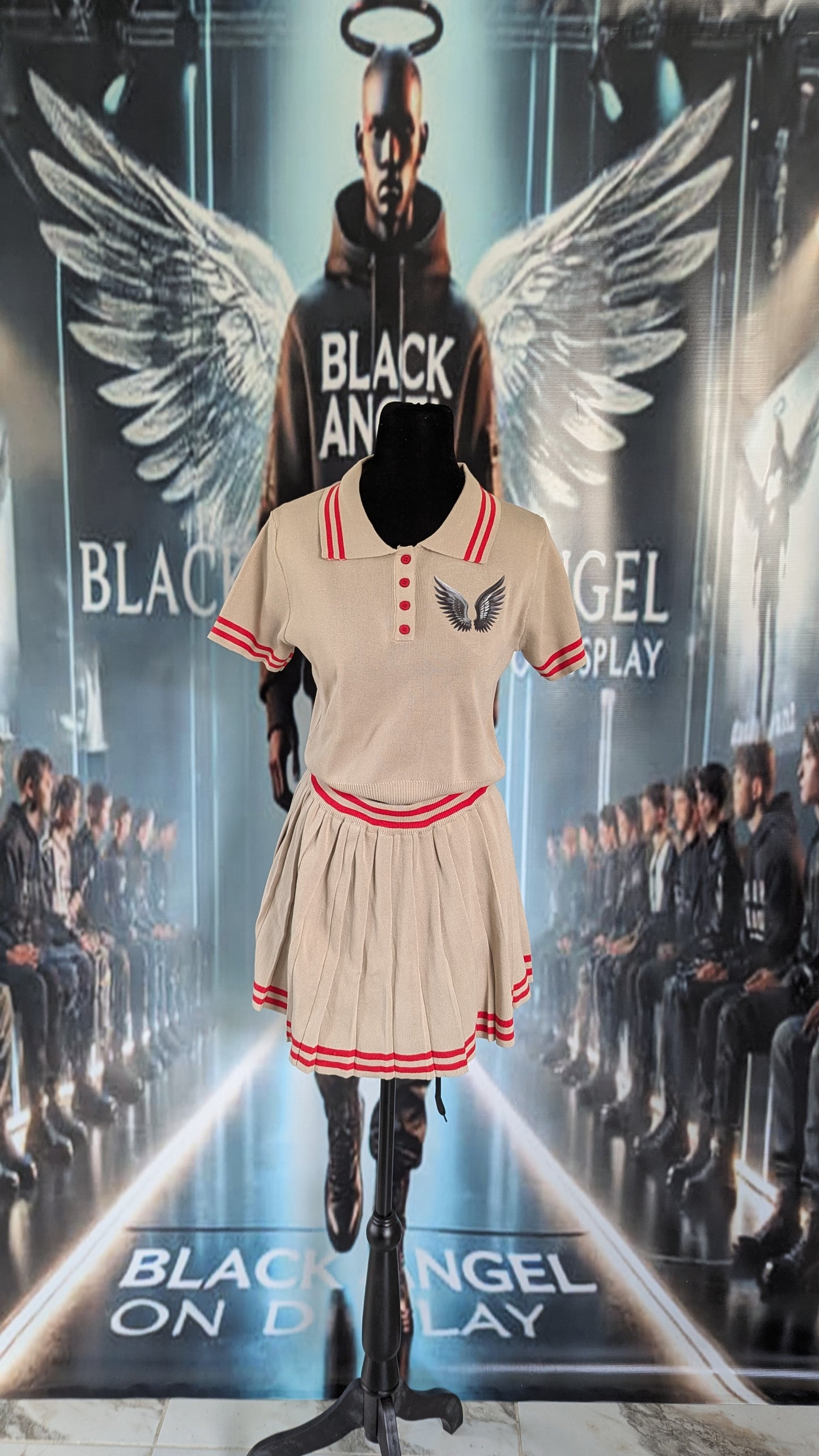 BLACK ANGEL WOMEN'S TENNIS SKIRT SETS